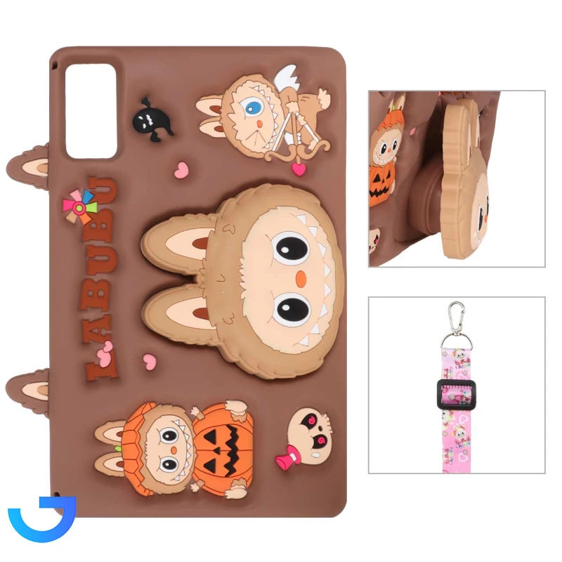 قیمت و خرید قاب تبلت سیلیکونی عروسکی برجسته استندشو با ست بند بلند مناسب برای Xiaomi Redmi Pad SE / Redmi Pad 2 | فروشگاه آریا