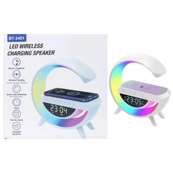 شارژر وایرلس و اسپیکر چراغ دار مدل BT 3401 | فروشگاه آریا