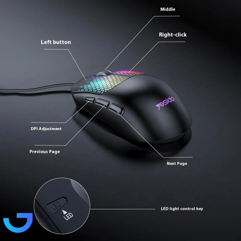 قیمت و خرید ماوس باسیم گیمینگ یسیدو مدل KB32 | فروشگاه آریا