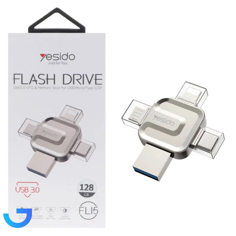مبدل یسیدو USB OTG Flash Memory مدل FL15 با ظرفیت 128GB نمای ۲