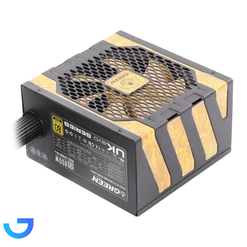 منبع تغذیه کامپیوتر گرین GP600A-UK Evo V3.1 80 Plus Gold توان 600 وات نمای ۲