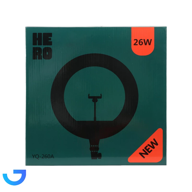 قیمت و خرید رینگ لایت 10 اینچ Hero مدل YQ-260A به همراه سه پایه رومیزی | فروشگاه آریا