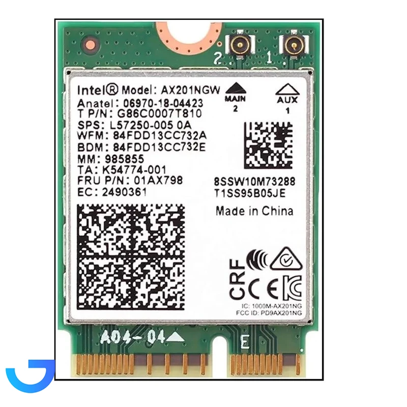قیمت و خرید کارت شبکه اینتل مدل Wi-Fi AX201NGW (کارکرده روکاری) | فروشگاه آریا