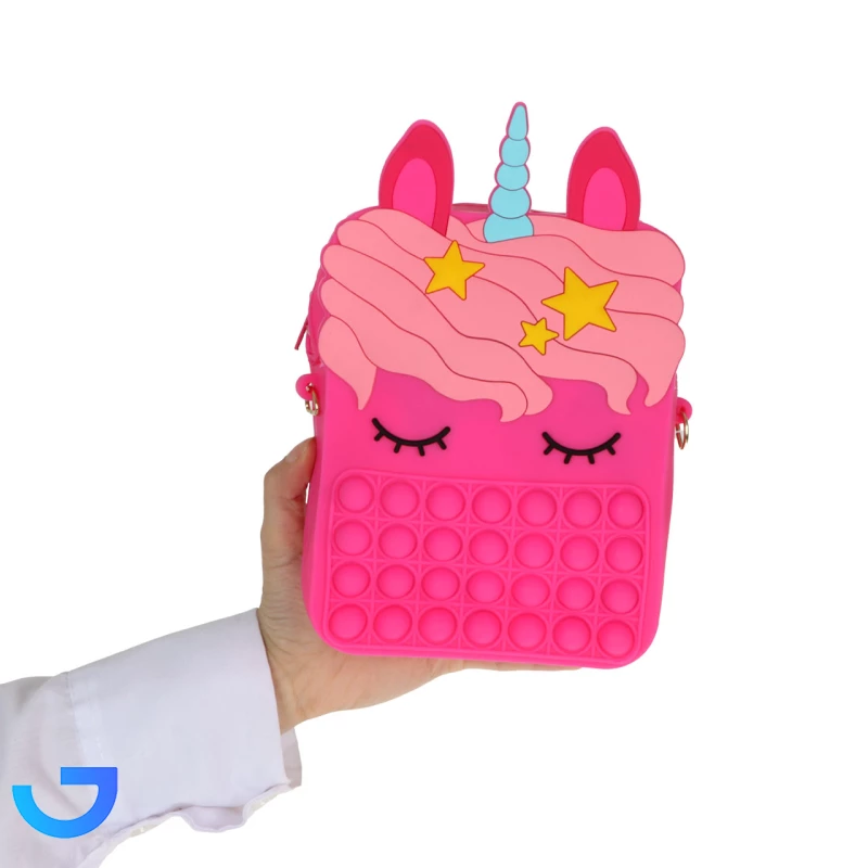 قیمت و خرید کیف رودوشی فانتزی سیلیکونی بزرگ پاپیت طرح تک شاخ | فروشگاه آریا