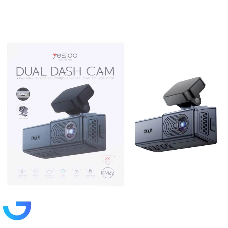 قیمت و خرید دوربین هوشمند ثبت وقایع خودرو یسیدو مدل Yesido KM22 2k با دو لنز جلو و عقب | فروشگاه آریا