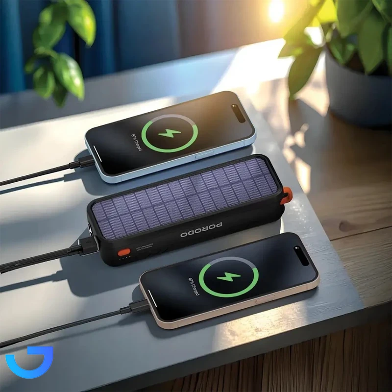 قیمت و خرید پاوربانک خورشیدی پرودو مدل SOLAR-POWERED PDPBAS149BK - 22.5W 20000mAh (PD و فست شارژ) | فروشگاه آریا