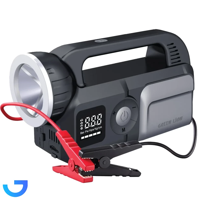 قیمت و خرید جامپ استارتر خودرو و پمپ باد و پاوربانک گرین لاین مدل GNSAVRJSGY ظرفیت ۲۴۰۰۰ میلی‌آمپر | فروشگاه آریا