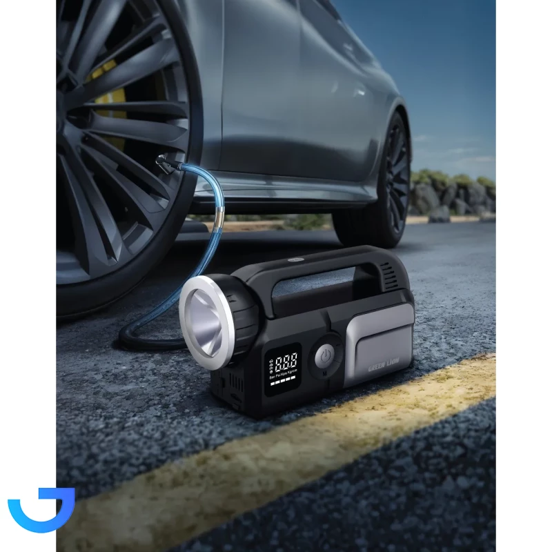 قیمت و خرید جامپ استارتر خودرو و پمپ باد و پاوربانک گرین لاین مدل GNSAVRJSGY ظرفیت ۲۴۰۰۰ میلی‌آمپر | فروشگاه آریا