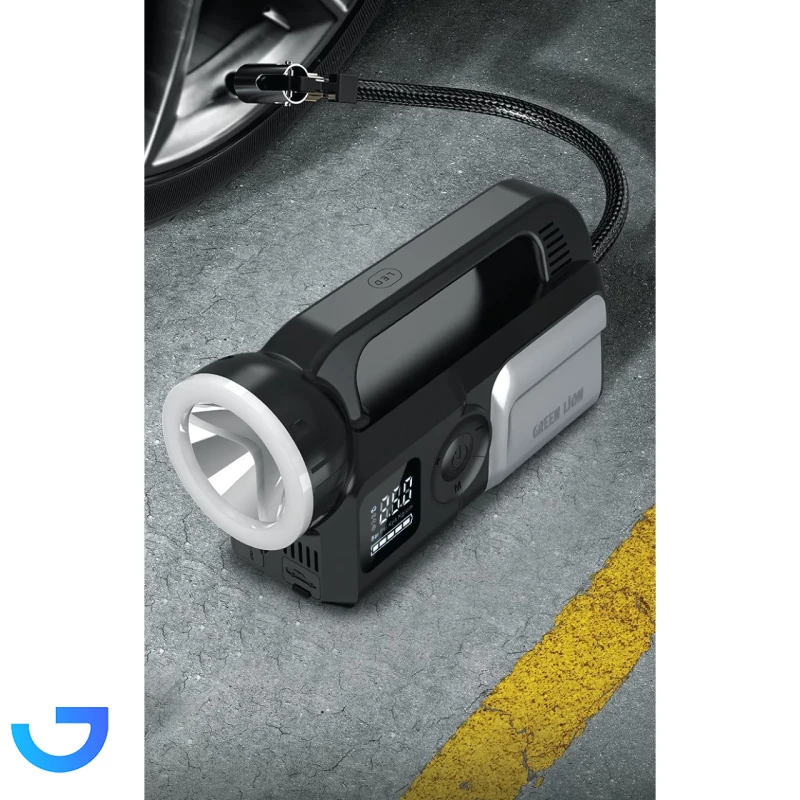 قیمت و خرید جامپ استارتر خودرو و پمپ باد و پاوربانک گرین لاین مدل GNSAVRJSGY ظرفیت ۲۴۰۰۰ میلی‌آمپر | فروشگاه آریا