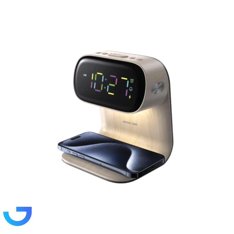 قیمت و خرید شارژر وایرلس و ساعت رومیزی گرین لاین مدل GNBED15WCHWD | فروشگاه آریا