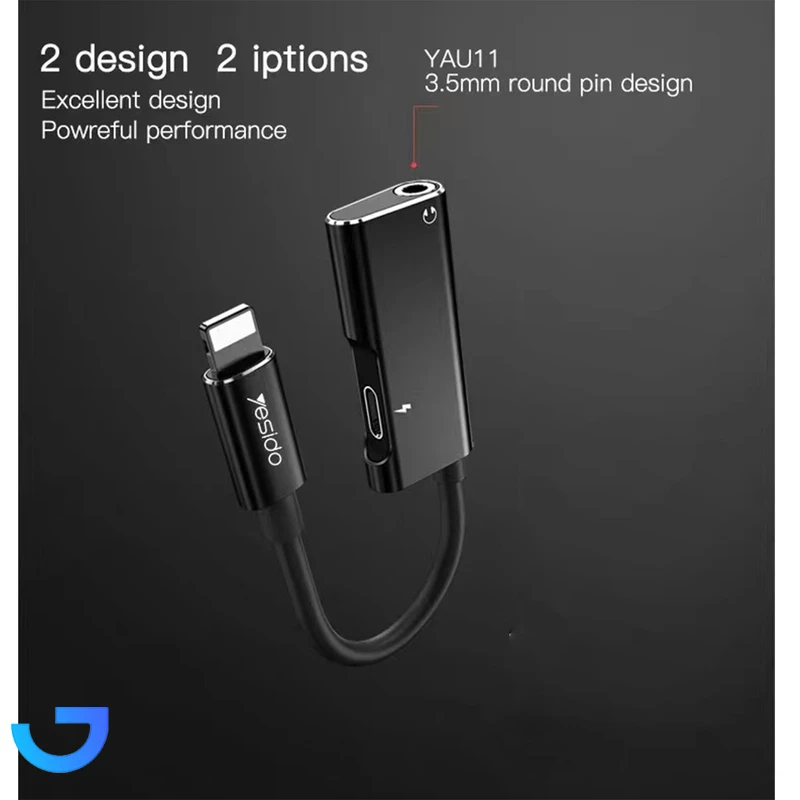 قیمت و خرید تبدیل 1 به 2 لایتنینگ به جک 3.5 میلیمتری یسیدو مدل YAU11 | فروشگاه آریا