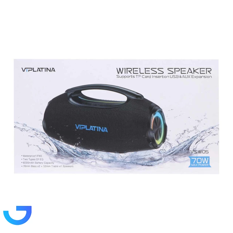 قیمت و خرید اسپیکر بلوتوثی 70 وات ضد آب ویپلاتینا مدل VSW05 با قابلیت نورپردازی | فروشگاه آریا