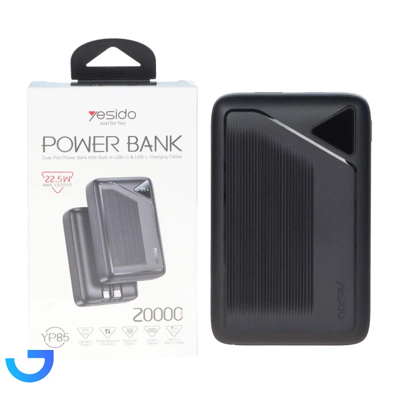 قیمت و خرید پاوربانک PD و فست شارژ Yesido 20000mAh مدل YP85 22.5W | فروشگاه آریا
