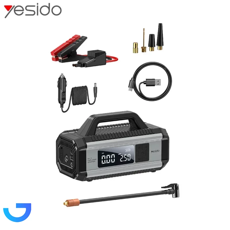 قیمت و خرید جامپ استارتر خودرو و پمپ باد و پاوربانک یسیدو 10000mAh مدل VC13 دارای چراغ اضطراری | فروشگاه آریا