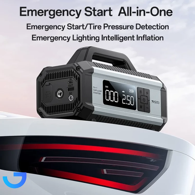 قیمت و خرید جامپ استارتر خودرو و پمپ باد و پاوربانک یسیدو 10000mAh مدل VC13 دارای چراغ اضطراری | فروشگاه آریا