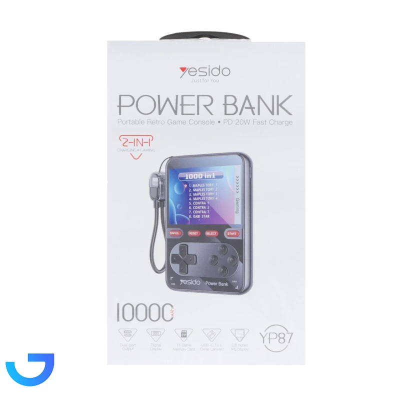 قیمت و خرید کنسول بازی و پاوربانک یسیدو 10000mAh مدل YP87 20W (PD و فست شارژ) | فروشگاه آریا