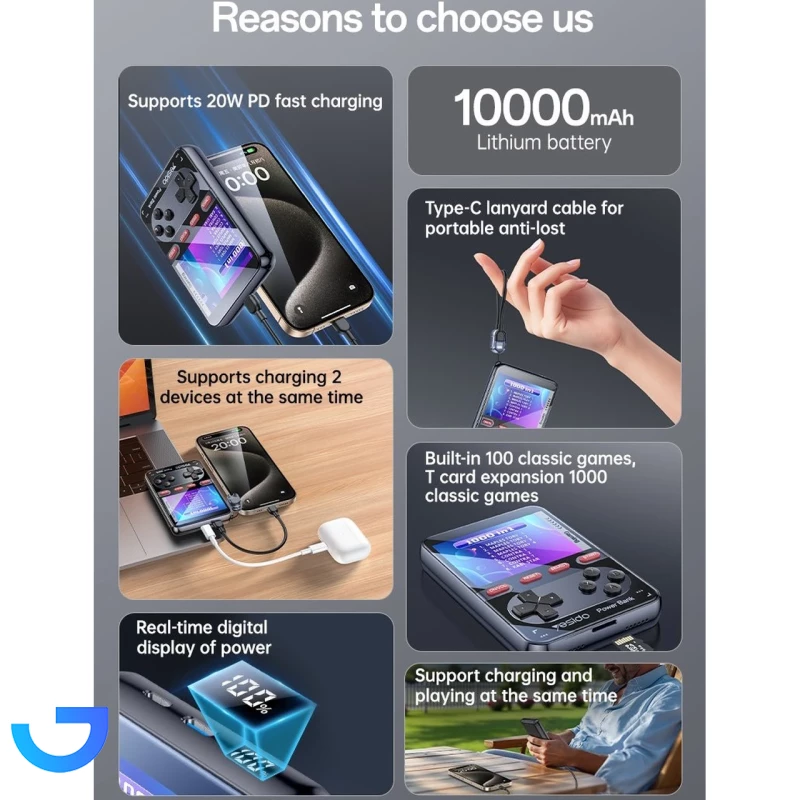 قیمت و خرید کنسول بازی و پاوربانک یسیدو 10000mAh مدل YP87 20W (PD و فست شارژ) | فروشگاه آریا