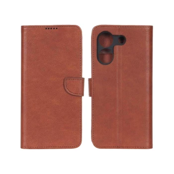 کیف چرمی موبایل مگنتی محافظ لنزدار KRF مدل Xiaomi Poco M7 Pro 5G | فروشگاه آریا