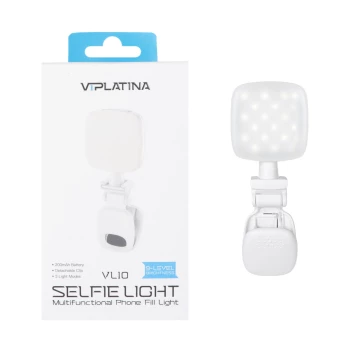 چراغ سلفی شارژی با گیره اتصال به موبایل و تبلت VIPLATINA مدل VL10 | فروشگاه آریا
