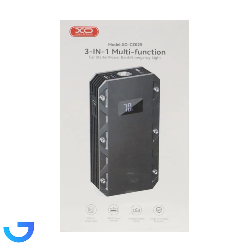 قیمت و خرید جامپ استارتر خودرو و پاوربانک 18W فست شارژ ایکس او 10000mAh مدل XO-CZ025 | فروشگاه آریا