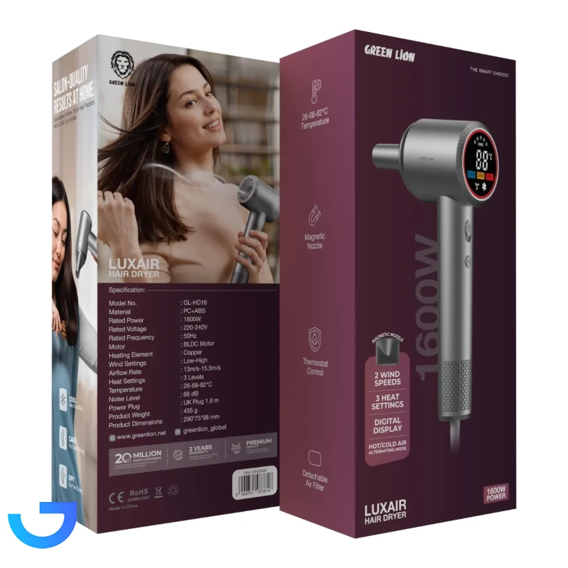 قیمت و خرید سشوار گرین لاین مدل GNLUXHDRGY | فروشگاه آریا