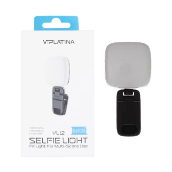 چراغ سلفی شارژی با گیره اتصال به موبایل و تبلت ویپلاتینا مدل VL12 | فروشگاه آریا