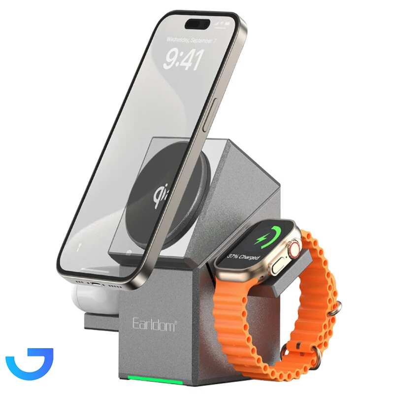 قیمت و خرید شارژر وایرلس 3 کاره ارلدام مدل ET-WC65 | فروشگاه آریا