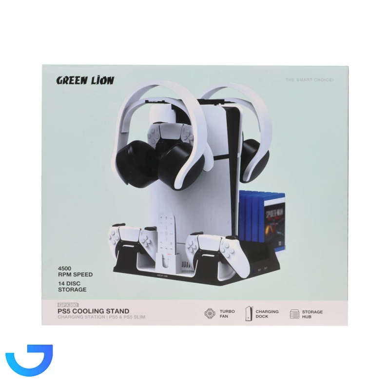 قیمت و خرید پایه شارژ و فن خنک کننده گرین لاین مناسب برای PlayStation 5 مدل GPX380 GNPS5CSTDWH | فروشگاه آریا