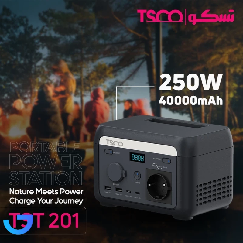 قیمت و خرید پاور استیشن 200 وات تسکو مدل TST 201 ظرفیت 32000 میلی آمپر ساعت | فروشگاه آریا