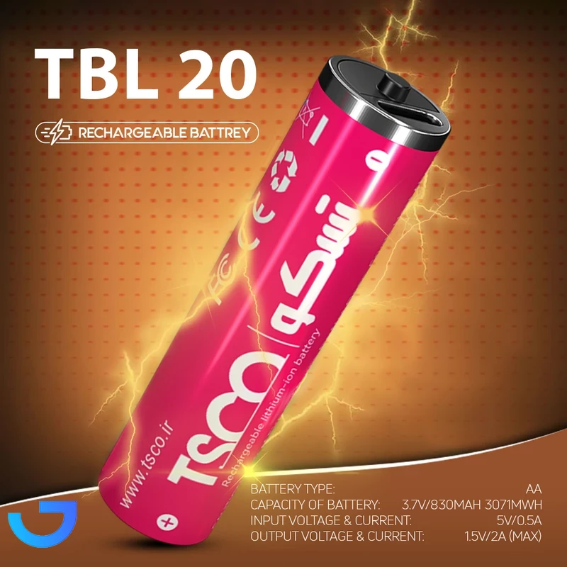 قیمت و خرید باتری قلم شارژی TSCO Type-C AA مدل TBL 20 - بسته 2 عددی | فروشگاه آریا