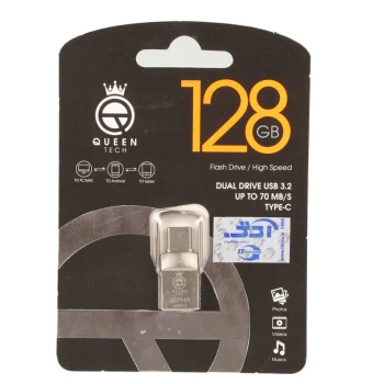فلش مموری کوئین آلفا دو درایو ظرفیت 128 گیگابایت USB3.2 | فروشگاه آریا