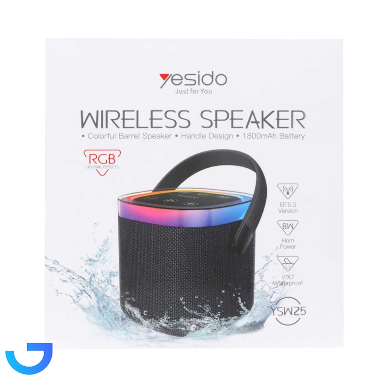 قیمت و خرید اسپیکر بی سیم شارژی 8 وات یسیدو مدل YSW25 دارای درگاه AUX و نورپردازی RGB | فروشگاه آریا