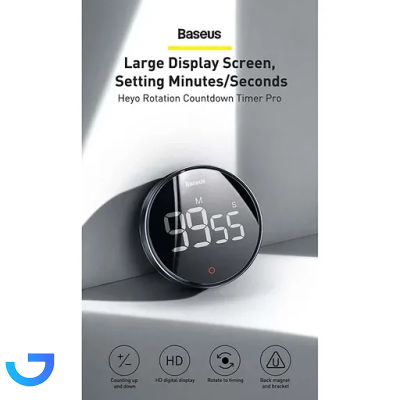 قیمت و خرید تایمر زنگ دار باسئوس Baseus Heyo Rotation Countdown Timer Pro FMDS000013 | فروشگاه آریا