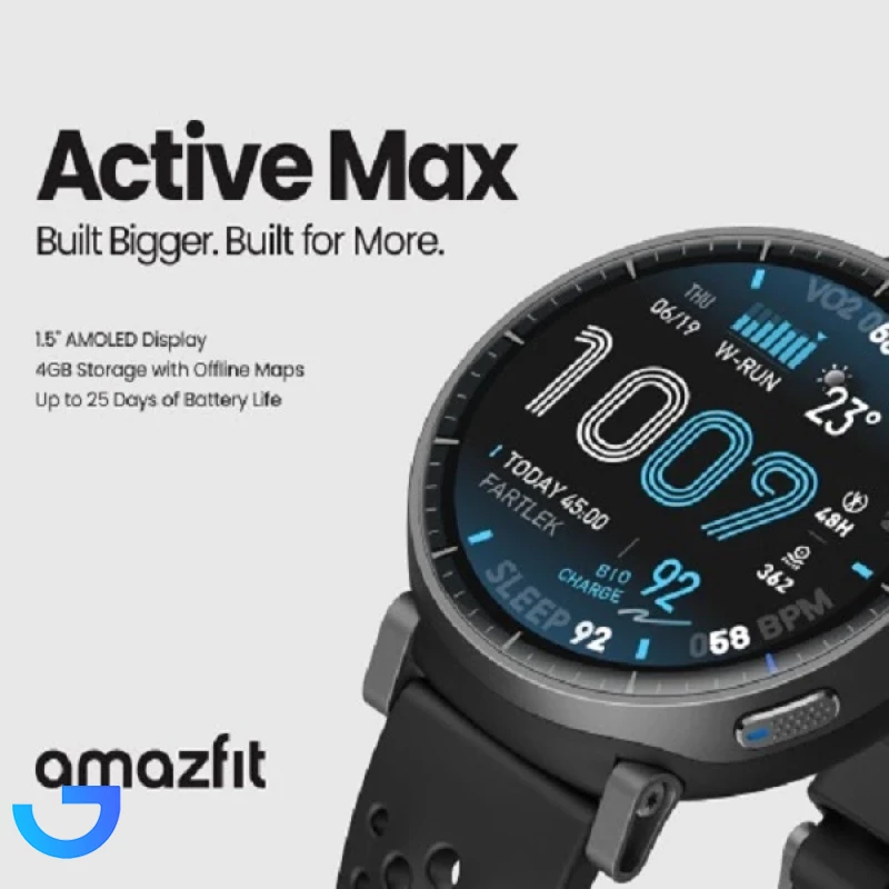 قیمت و خرید ساعت هوشمند 1.5 اینچی امیزفیت مدل ACTIVE MAX A2557 با بند سیلیکونی | فروشگاه آریا