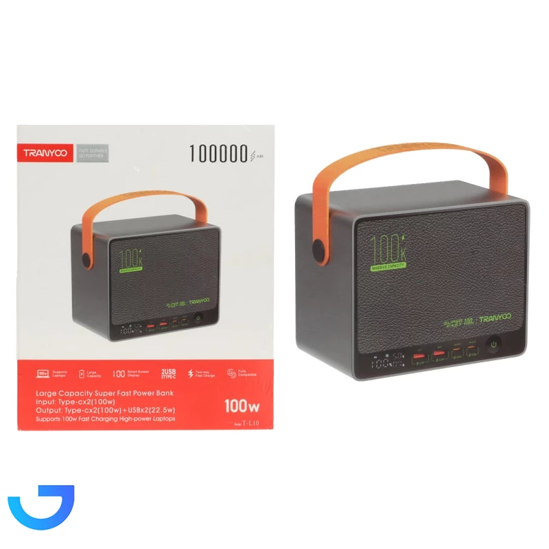 قیمت و خرید پاوربانک PD و فست شارژ ترانیو 100000mAh مدل T-L10 100W | فروشگاه آریا