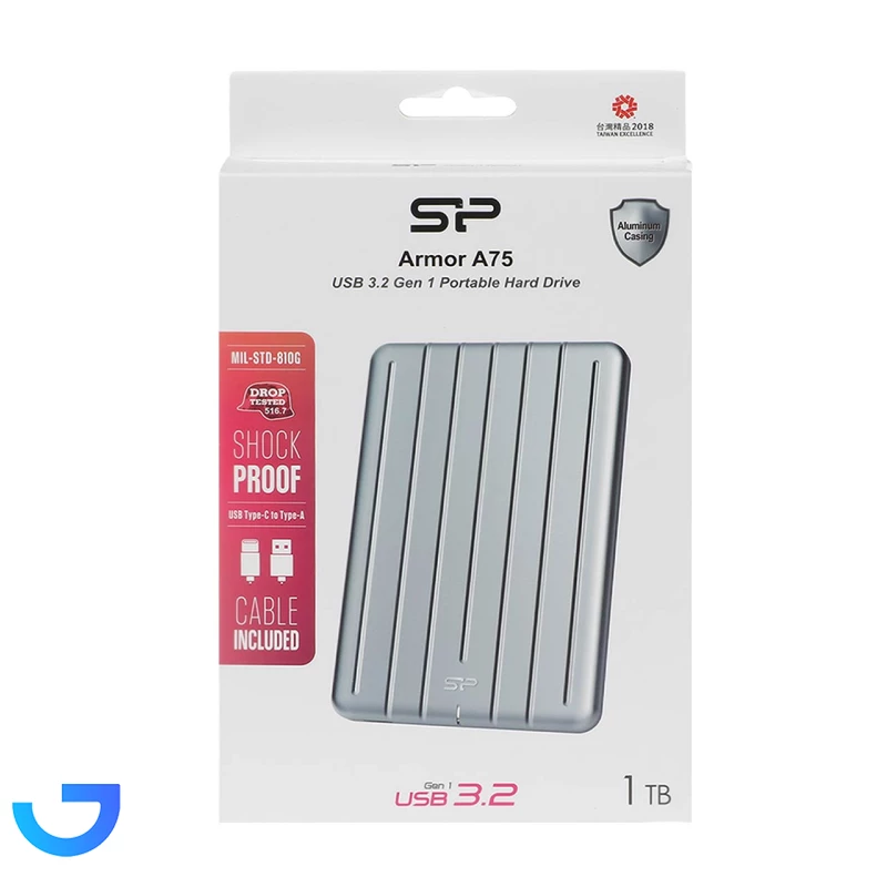 قیمت و خرید هارد اکسترنال سیلیکون پاور مدل Armor A75 ظرفیت یک ترابایت دارای رابط USB Type-A 3.2 | فروشگاه آریا