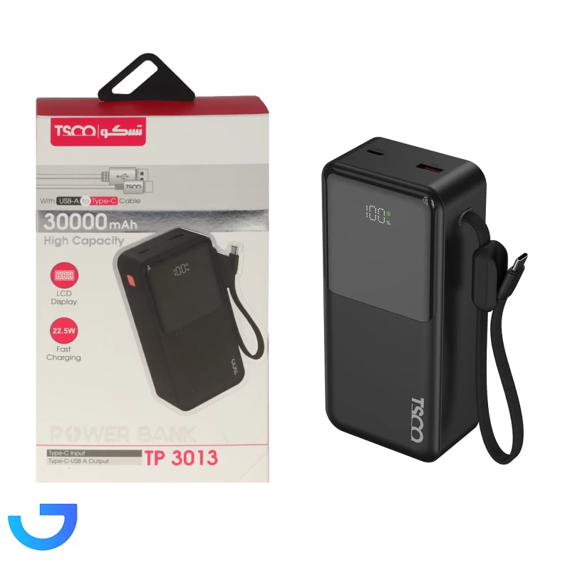 قیمت و خرید پاوربانک فست شارژ تسکو 30000 میلی آمپر ساعت مدل TP 3013 22.5W | فروشگاه آریا