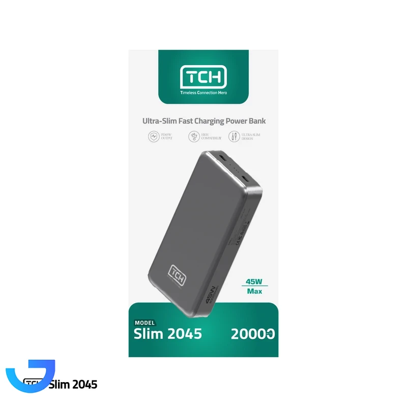 قیمت و خرید پاوربانک 45 وات تی سی اچ مدل Slim 2045 ظرفیت 20000 میلی‌آمپرساعت | فروشگاه آریا