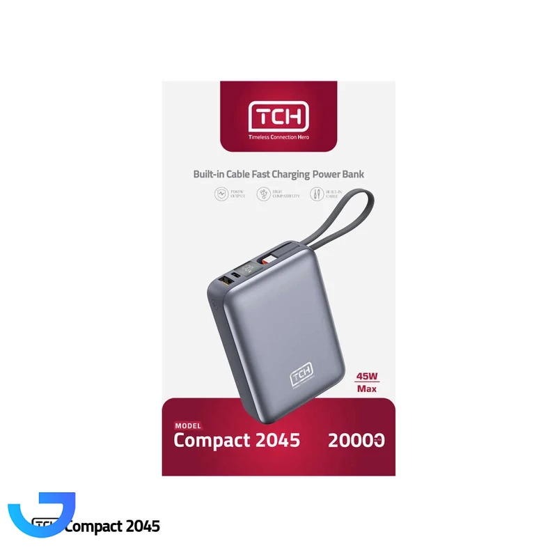 قیمت و خرید پاوربانک 45 وات تی سی اچ مدل Compact 2045 ظرفیت 20000 میلی‌آمپرساعت | فروشگاه آریا