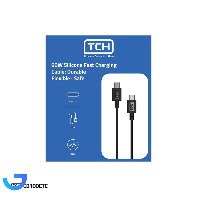 قیمت و خرید کابل شارژ تی سی اچ USB-C به USB-C مدل CB100CTC طول 1 متر | فروشگاه آریا