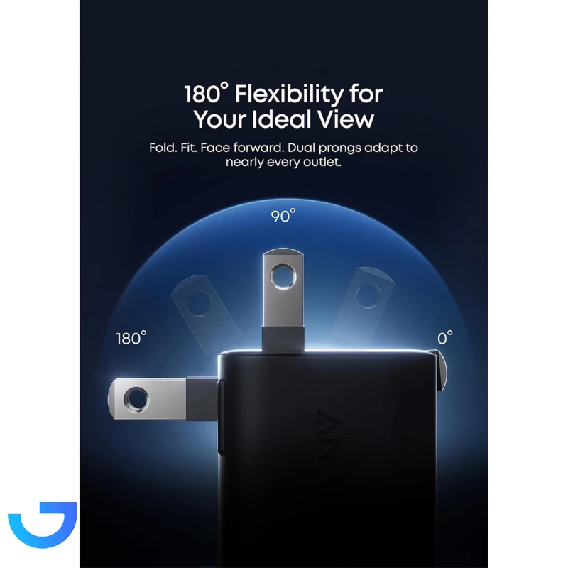 قیمت و خرید شارژر دیواری 45 وات انکر مدل A121DP11 Nano Charger Foldable 180° | فروشگاه آریا