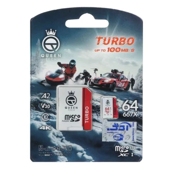 کارت حافظه کویین تک مدل Turbo microSDHC 667X به همراه آداپتور-کلاس 10 و ظرفیت 64 گیگابایت | فروشگاه آریا