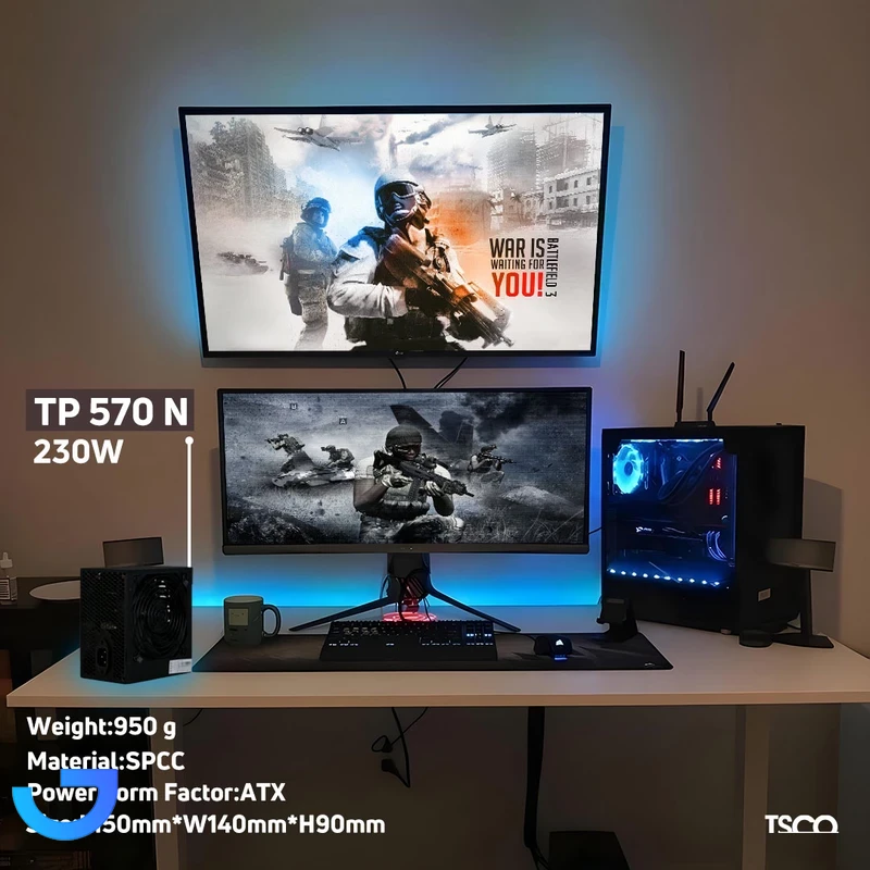 قیمت و خرید منبع تغذیه کامپیوتر تسکو مدل TP 570N | فروشگاه آریا