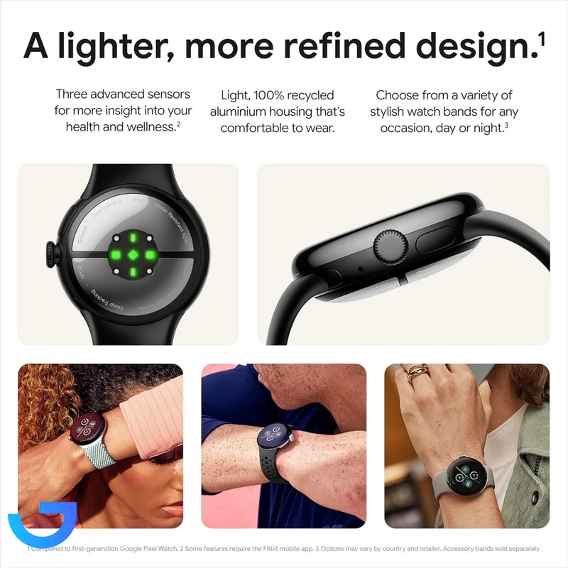 قیمت و خرید ساعت هوشمند 41 میلی‌متری گوگل مدل Pixel Watch 2 با بند سیلیکونی | فروشگاه آریا