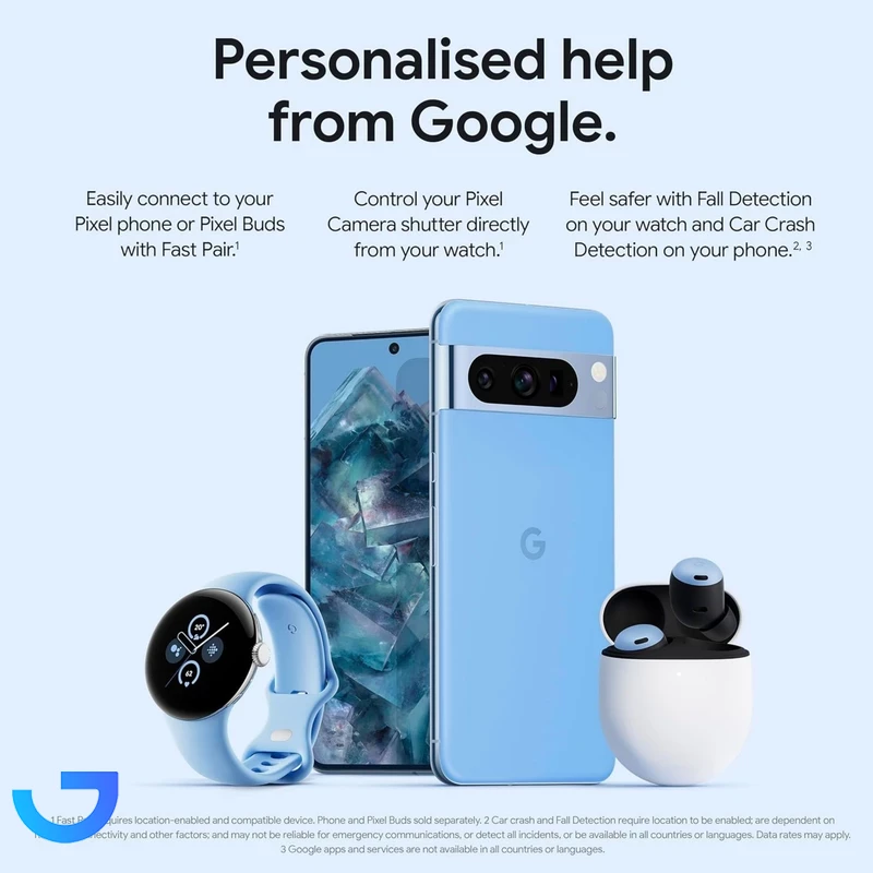 قیمت و خرید ساعت هوشمند 41 میلی‌متری گوگل مدل Pixel Watch 2 با بند سیلیکونی | فروشگاه آریا