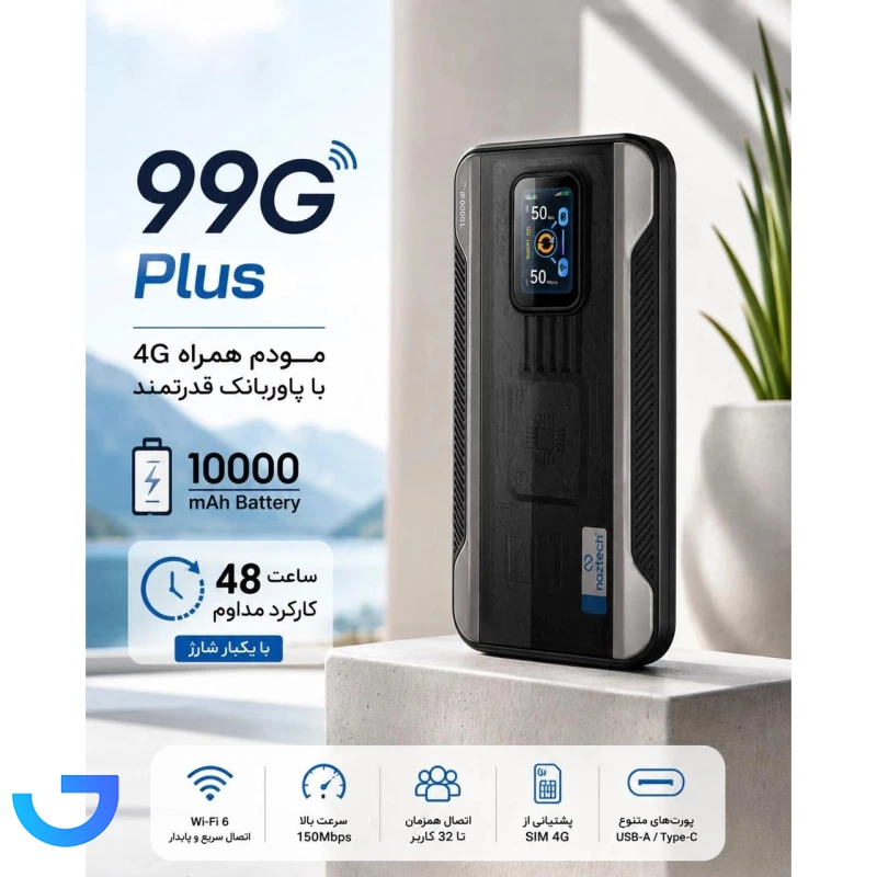قیمت و خرید مودم همراه پاوربانکی نزتک مدل 99G Plus 4G | فروشگاه آریا