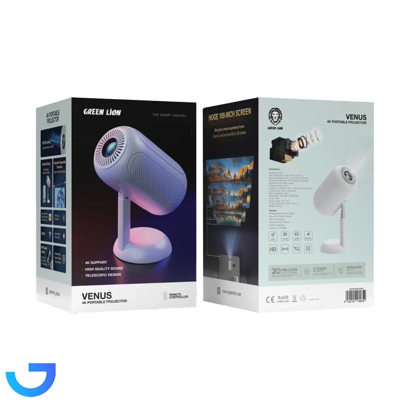 قیمت و خرید ویدئو پروژکتور گرین لاین مدل Venus 4K Portable Projector | فروشگاه آریا