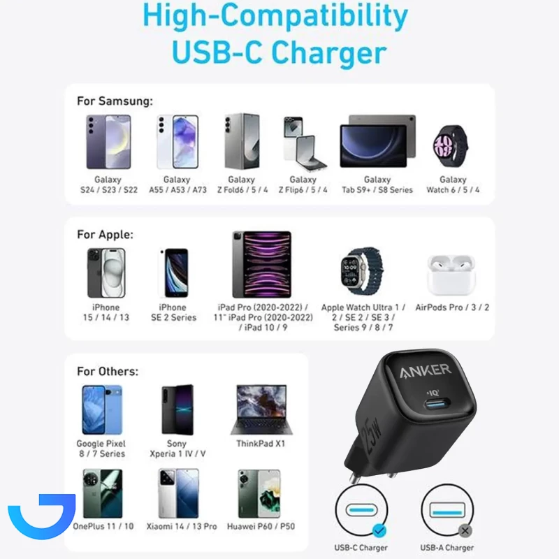 قیمت و خرید شارژر دیواری فست تک پورت ANKER مدل A2656L21 25W و تکنولوژی IQ3 - سفید | فروشگاه آریا