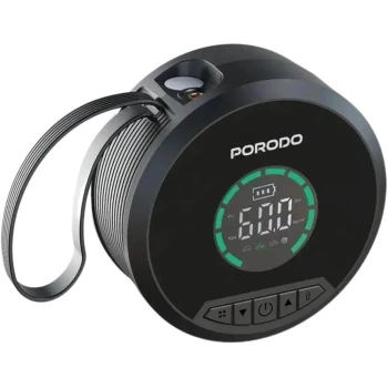 پاوربانک فست شارژ ، جامپ استاتر و پمپ باد تایر Porodo 8000mAh مدل GAGEFIT PDCC218BK | فروشگاه آریا