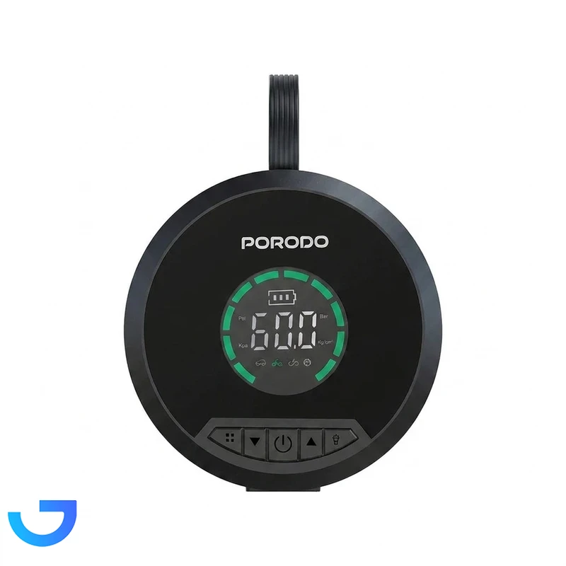 قیمت و خرید پاوربانک فست شارژ ، جامپ استاتر و پمپ باد تایر Porodo 8000mAh مدل GAGEFIT PDCC218BK | فروشگاه آریا